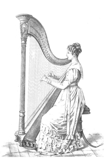 Lady at harp drawn 1827